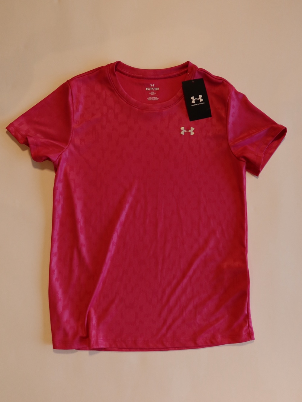 Under Armour Hot Pink Tonal Logo Athletic T-Shirt – XS NWT